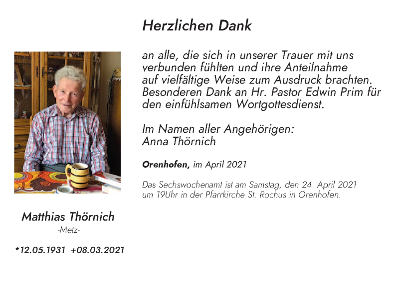  Traueranzeige für HMatthias Thörnich vom 21.04.2021 aus trierischer_volksfreund