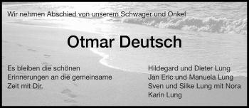 Traueranzeige von Otmar Deutsch von trierischer_volksfreund