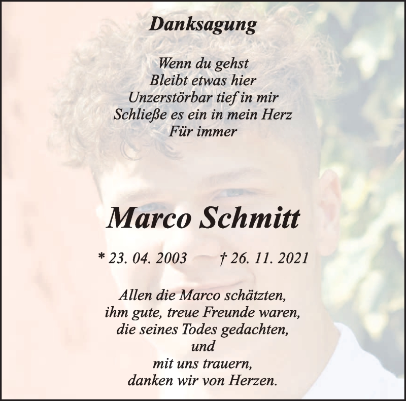  Traueranzeige für Marco Schmitt vom 15.01.2022 aus trierischer_volksfreund