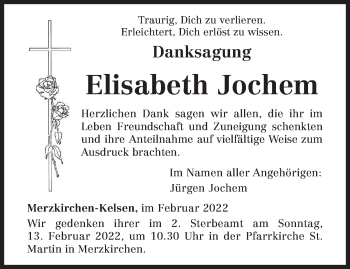 Traueranzeige von Elisabeth Jochem von trierischer_volksfreund
