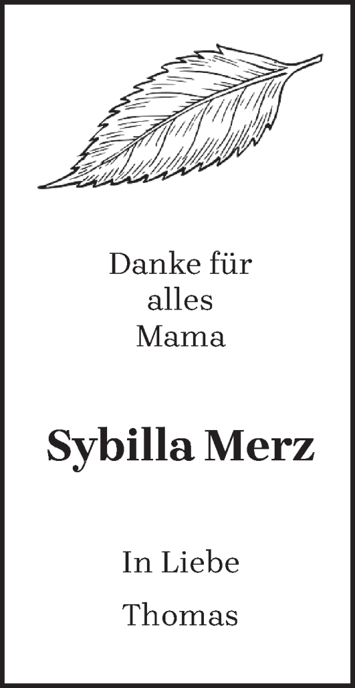  Traueranzeige für Sybilla Merz vom 15.08.2022 aus trierischer_volksfreund