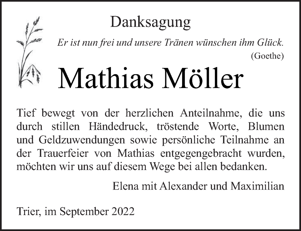  Traueranzeige für Mathias Möller vom 17.09.2022 aus trierischer_volksfreund