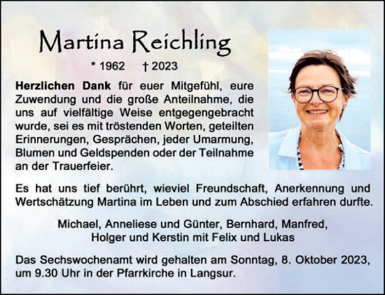 Traueranzeige von Martina Reichling von trierischer_volksfreund
