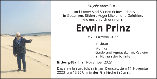 Traueranzeige von Erwin Prinz von trierischer_volksfreund