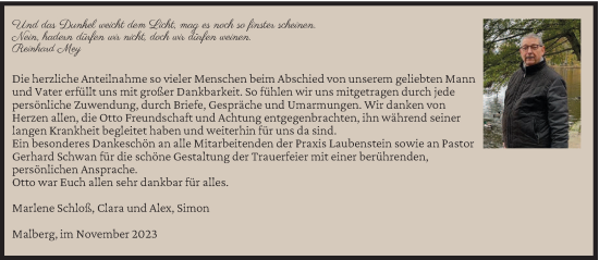 Traueranzeige von Otto Schloß von trierischer_volksfreund