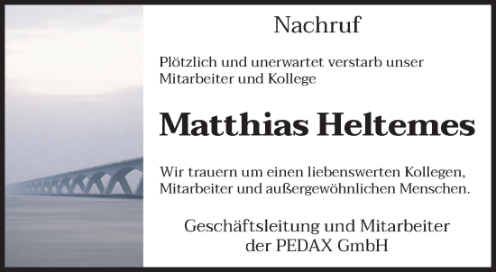 Traueranzeige von Matthias Heltemes von trierischer_volksfreund