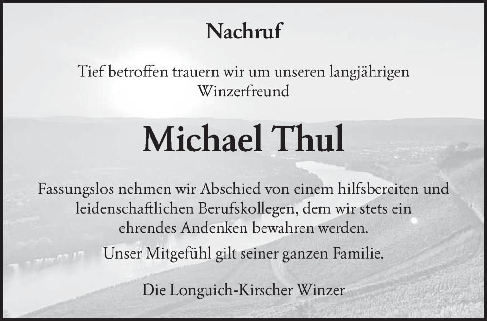  Traueranzeige für Michael Thul vom 08.02.2023 aus trierischer_volksfreund