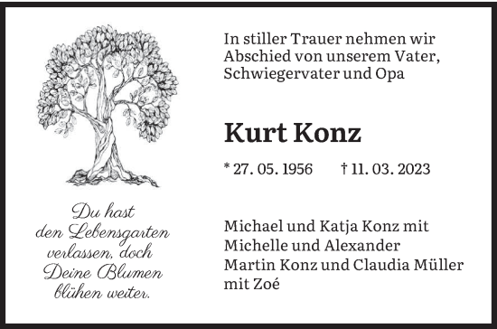 Traueranzeige von Kurt Konz von trierischer_volksfreund