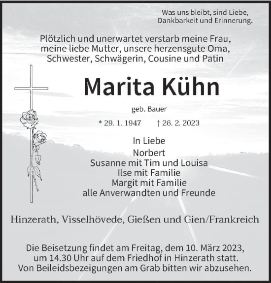 Traueranzeige von Marita Kühn von trierischer_volksfreund