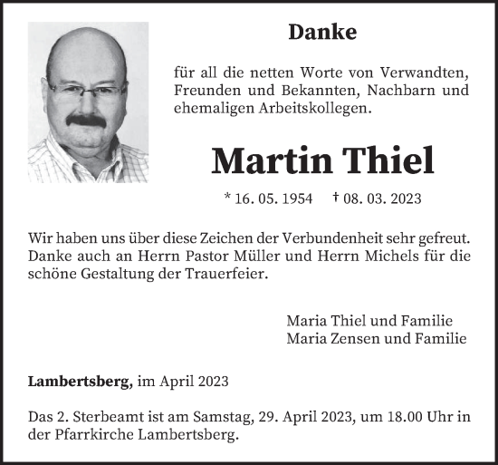 Traueranzeige von Martin Thiel von trierischer_volksfreund