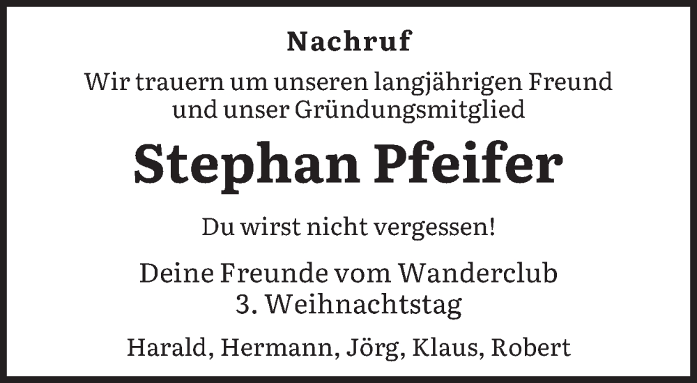  Traueranzeige für Stephan Pfeifer vom 08.04.2023 aus trierischer_volksfreund