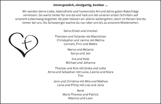 Traueranzeige von In Gedenken  von trierischer_volksfreund