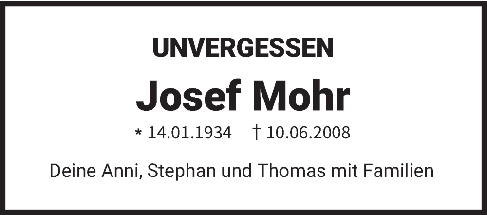  Traueranzeige für Josef Mohr vom 10.06.2023 aus trierischer_volksfreund