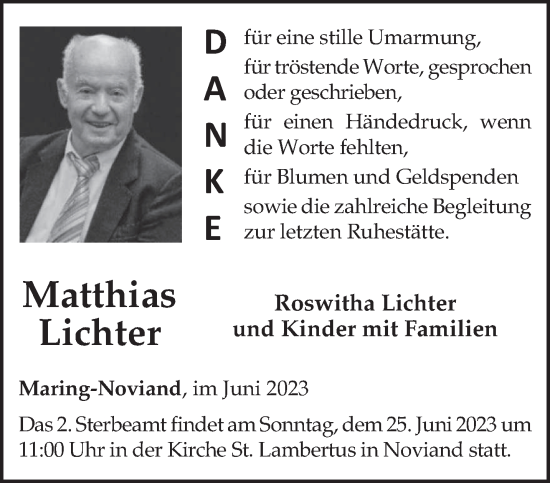 Traueranzeige von Matthias Lichter von trierischer_volksfreund