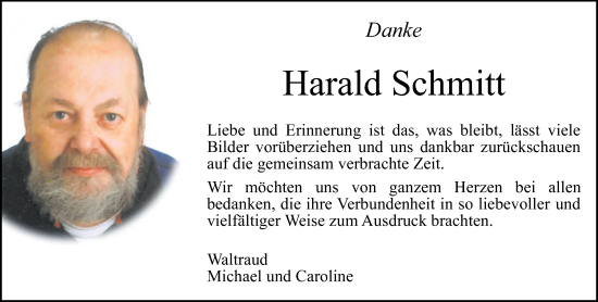 Traueranzeige von Harald Schmitt von trierischer_volksfreund