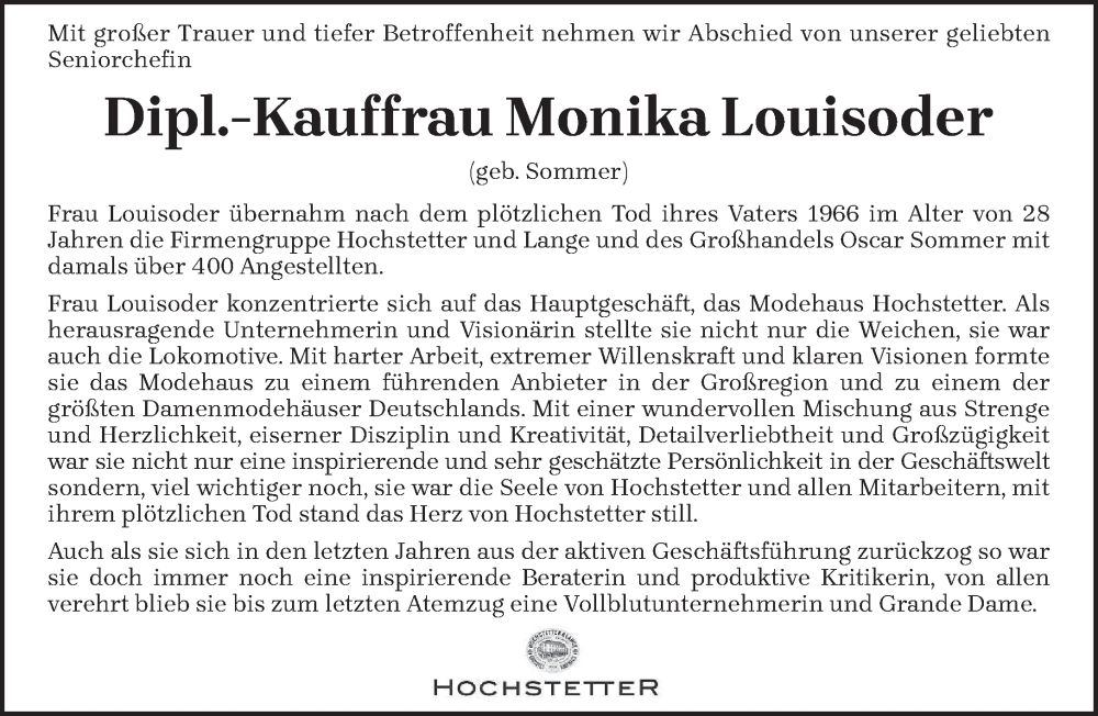  Traueranzeige für Monika Louisoder vom 08.07.2023 aus trierischer_volksfreund