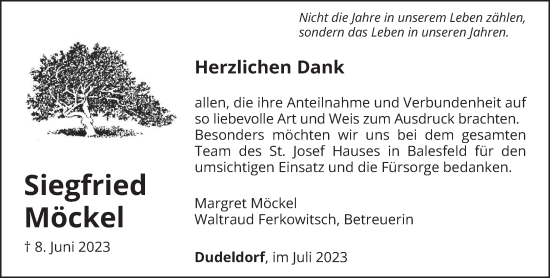 Traueranzeige von Siegfried Möckel von trierischer_volksfreund