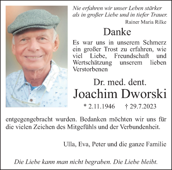 Traueranzeige von Joachim Dworski von trierischer_volksfreund