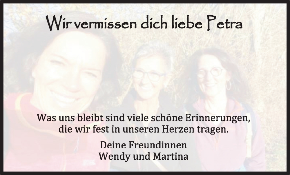  Traueranzeige für Petra  vom 23.09.2023 aus trierischer_volksfreund