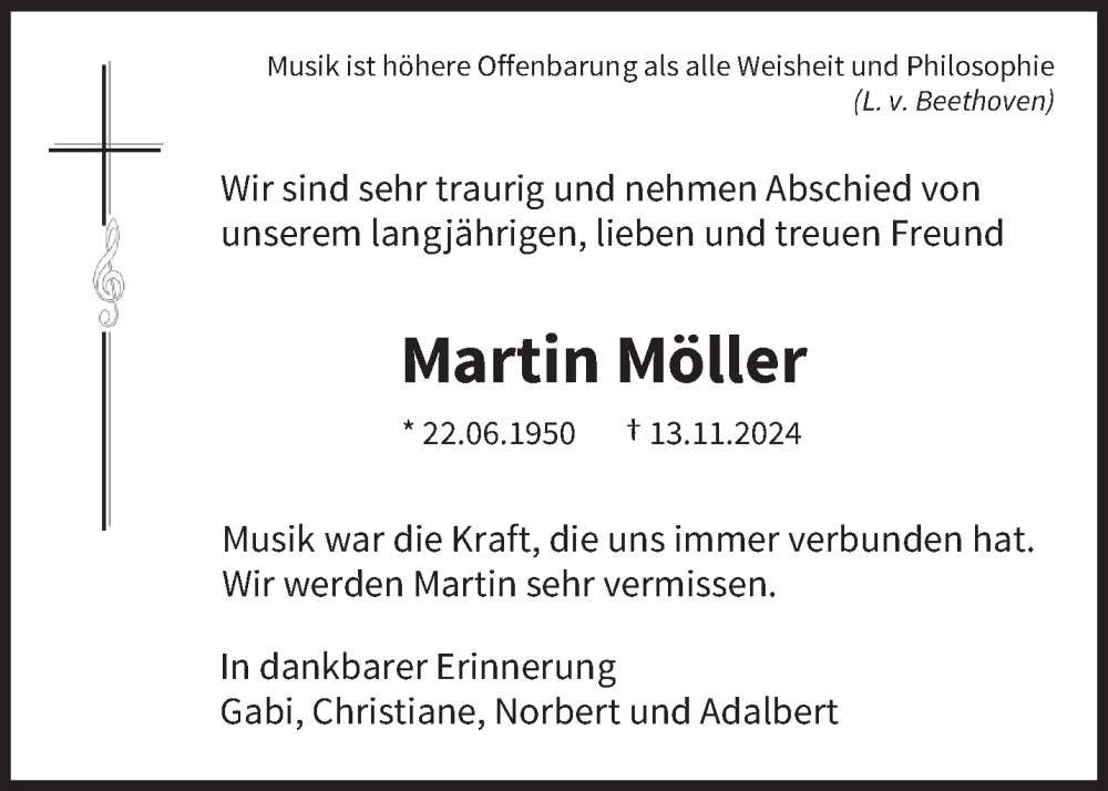  Traueranzeige für Martin Möller vom 23.11.2024 aus trierischer_volksfreund