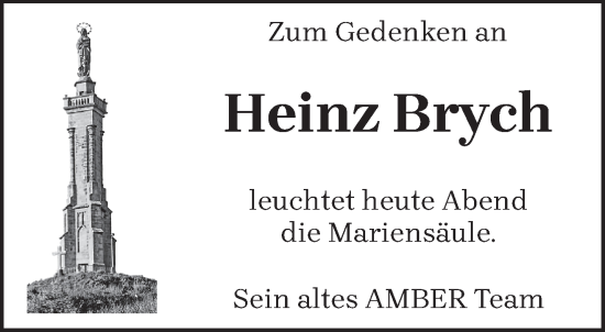 Traueranzeige von Heinz Brych von trierischer_volksfreund