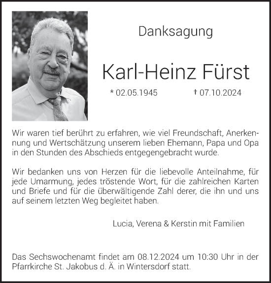 Traueranzeige von Karl-Heinz Fürst von trierischer_volksfreund