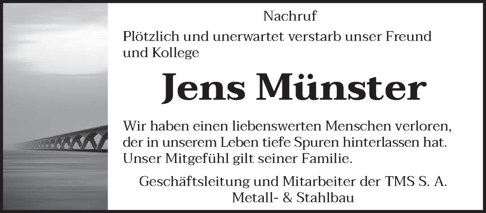  Traueranzeige für Jens Münster vom 20.02.2024 aus trierischer_volksfreund