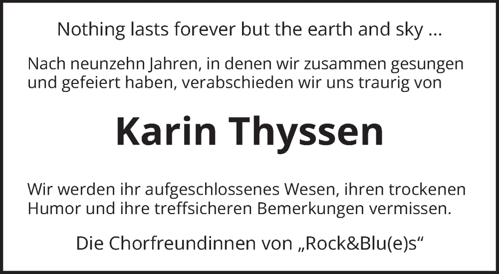  Traueranzeige für Karin Thyssen vom 20.03.2024 aus trierischer_volksfreund