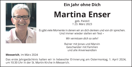 Traueranzeige von Martina Enser von trierischer_volksfreund