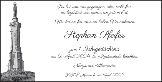 Traueranzeige von Stephan Pfeifer von trierischer_volksfreund