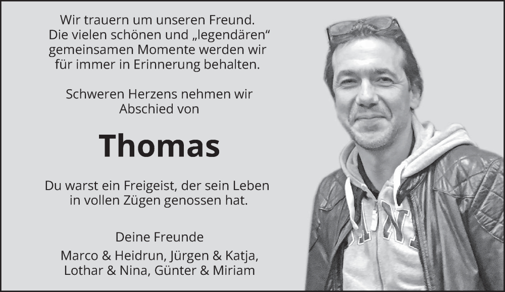  Traueranzeige für Thomas  vom 20.03.2024 aus trierischer_volksfreund