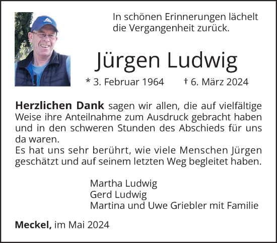 Traueranzeige von Jürgen Ludwig von trierischer_volksfreund