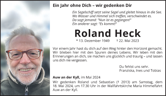 Traueranzeige von Roland  Heck von trierischer_volksfreund