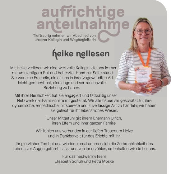 Traueranzeige von Heike Nellesen von trierischer_volksfreund