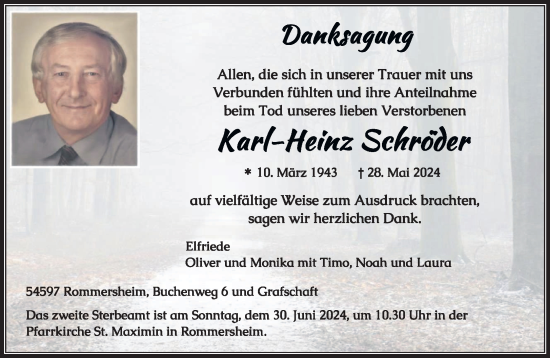 Traueranzeige von Karl-Heinz Schröder von trierischer_volksfreund