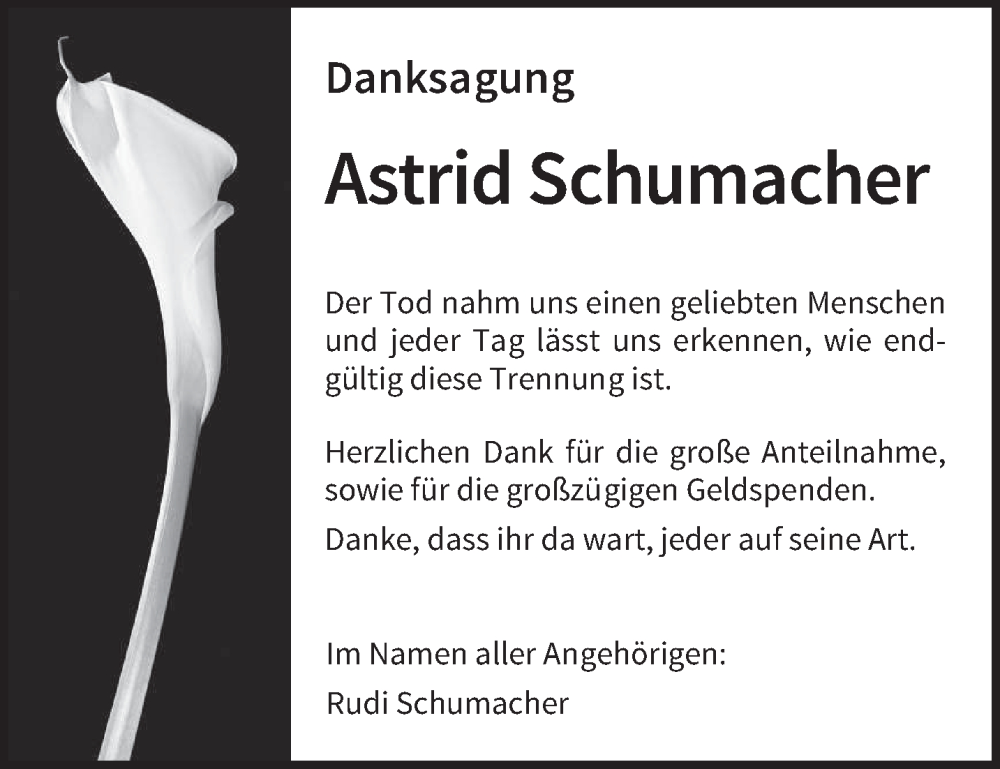  Traueranzeige für Astrid Schumacher vom 06.07.2024 aus trierischer_volksfreund
