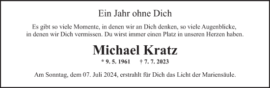 Traueranzeige von Michael Kratz von trierischer_volksfreund