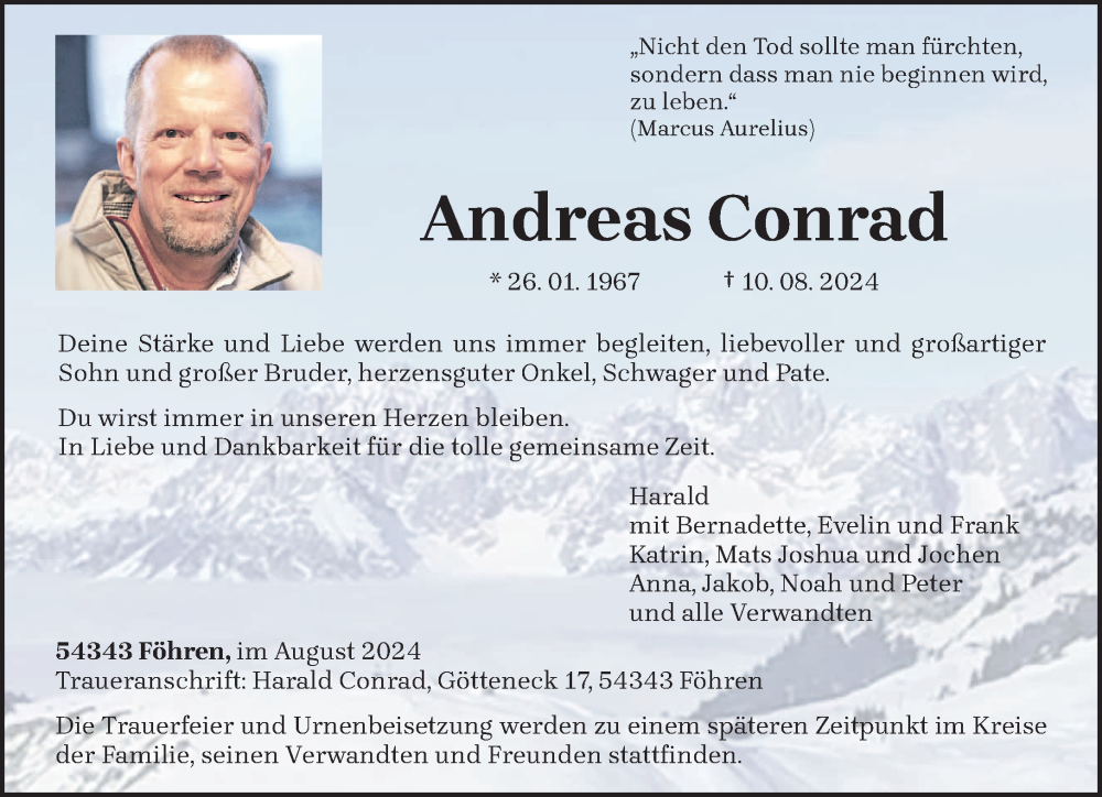  Traueranzeige für Andreas Conrad vom 17.08.2024 aus trierischer_volksfreund