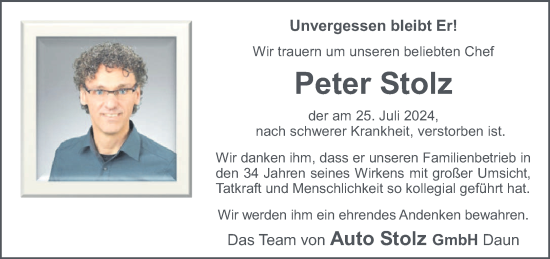 Traueranzeige von Peter Stolz von trierischer_volksfreund