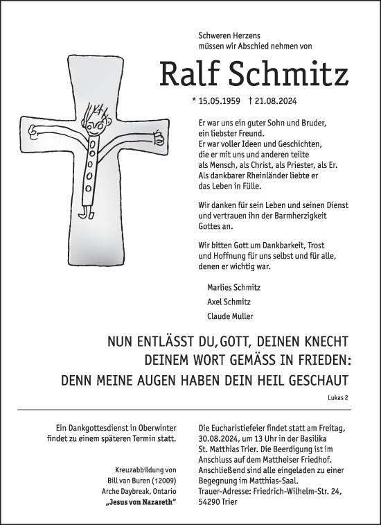 Traueranzeige von Ralf Schmitz von trierischer_volksfreund