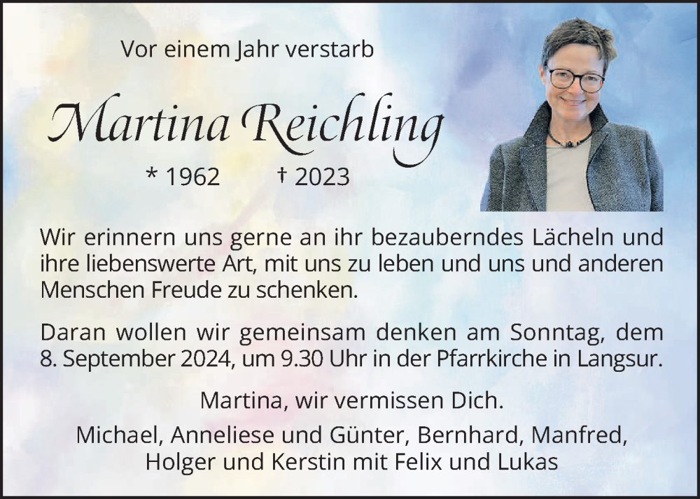  Traueranzeige für Martina Reichling vom 07.09.2024 aus trierischer_volksfreund
