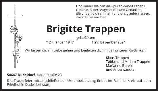 Traueranzeige von Brigitte Trappen von trierischer_volksfreund