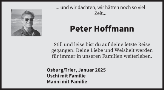 Traueranzeige von Peter Hoffmann von trierischer_volksfreund