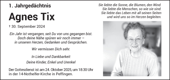 Traueranzeige von Agnes Tix von trierischer_volksfreund