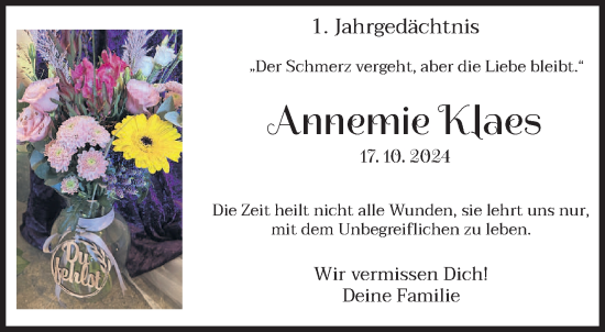 Traueranzeige von Annemie Klaes von trierischer_volksfreund