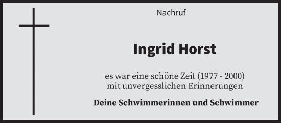 Traueranzeige von Ingrid Horst von trierischer_volksfreund