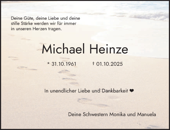 Traueranzeige von Michael Heinze von trierischer_volksfreund