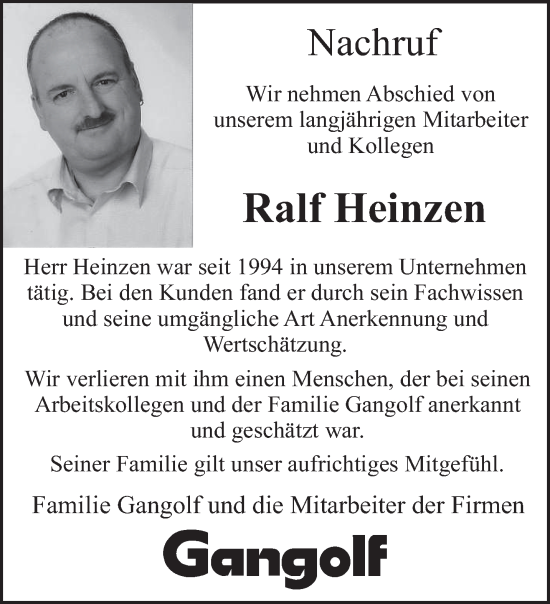 Traueranzeige von Ralf Heinzen von trierischer_volksfreund