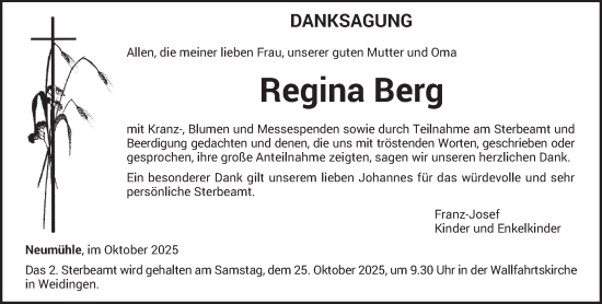 Traueranzeige von Regina Berg von trierischer_volksfreund
