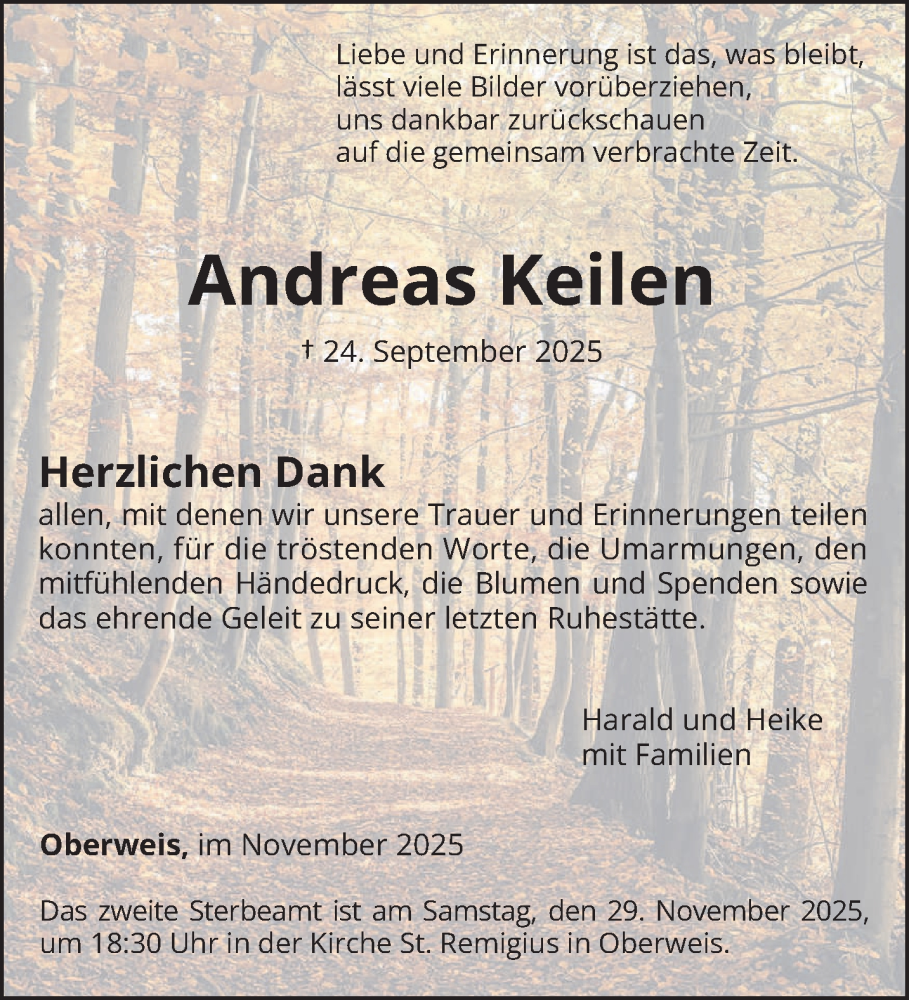  Traueranzeige für Andreas Keilen vom 22.11.2025 aus trierischer_volksfreund